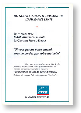 Garantie perte d’emploi MAAF Assurances 1997 chômage France