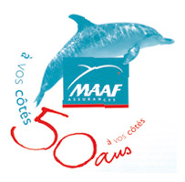 Logo anniversaire dauphin pour 50 ans MAAF