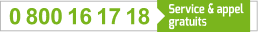 Numéro : 0800161718 Service et appel gratuits